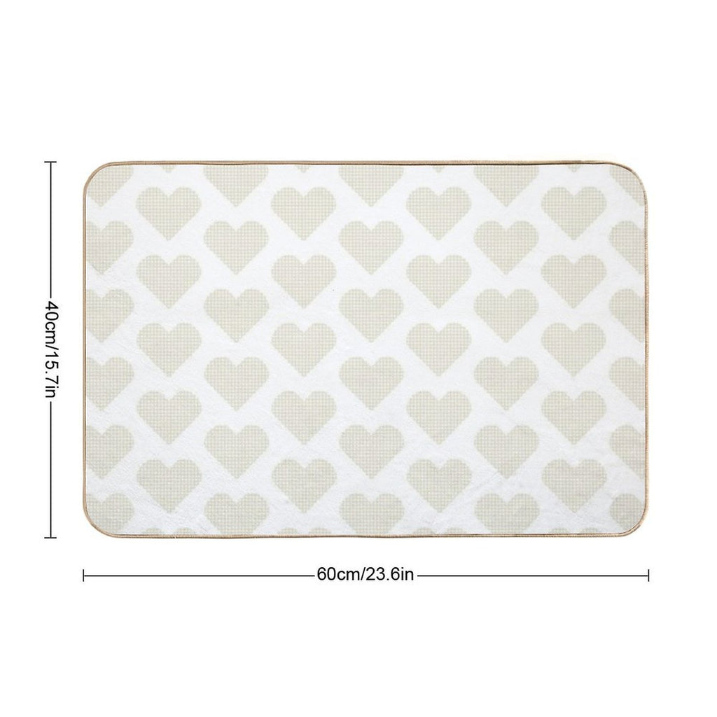 Sunny Yellow Heart Gingham Joy  Anti-Trip Bath Mat