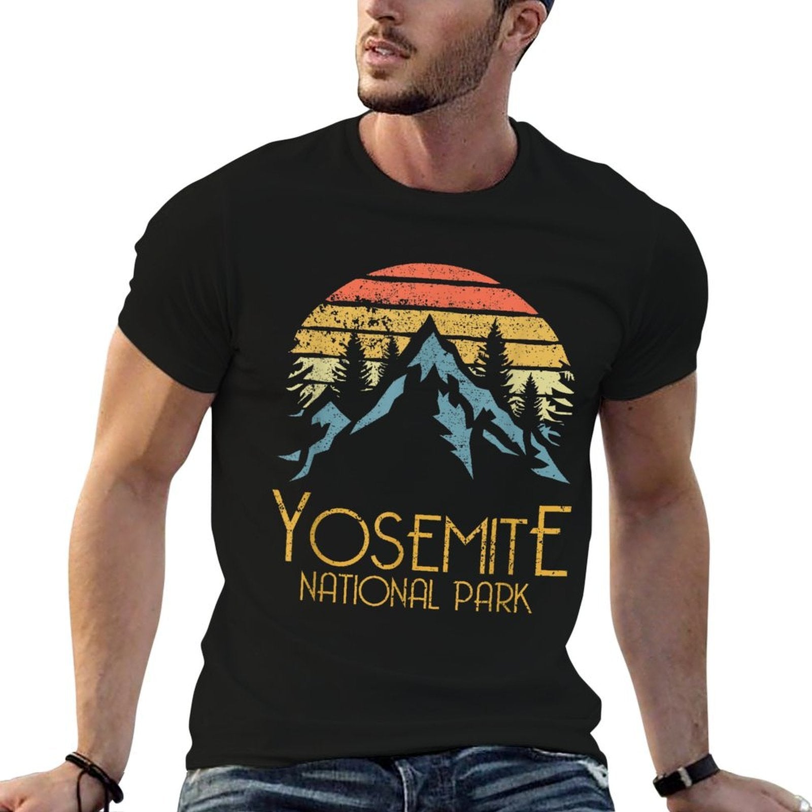 Vintage Yosemite National Park California  Fade-proof Color T-Shirt