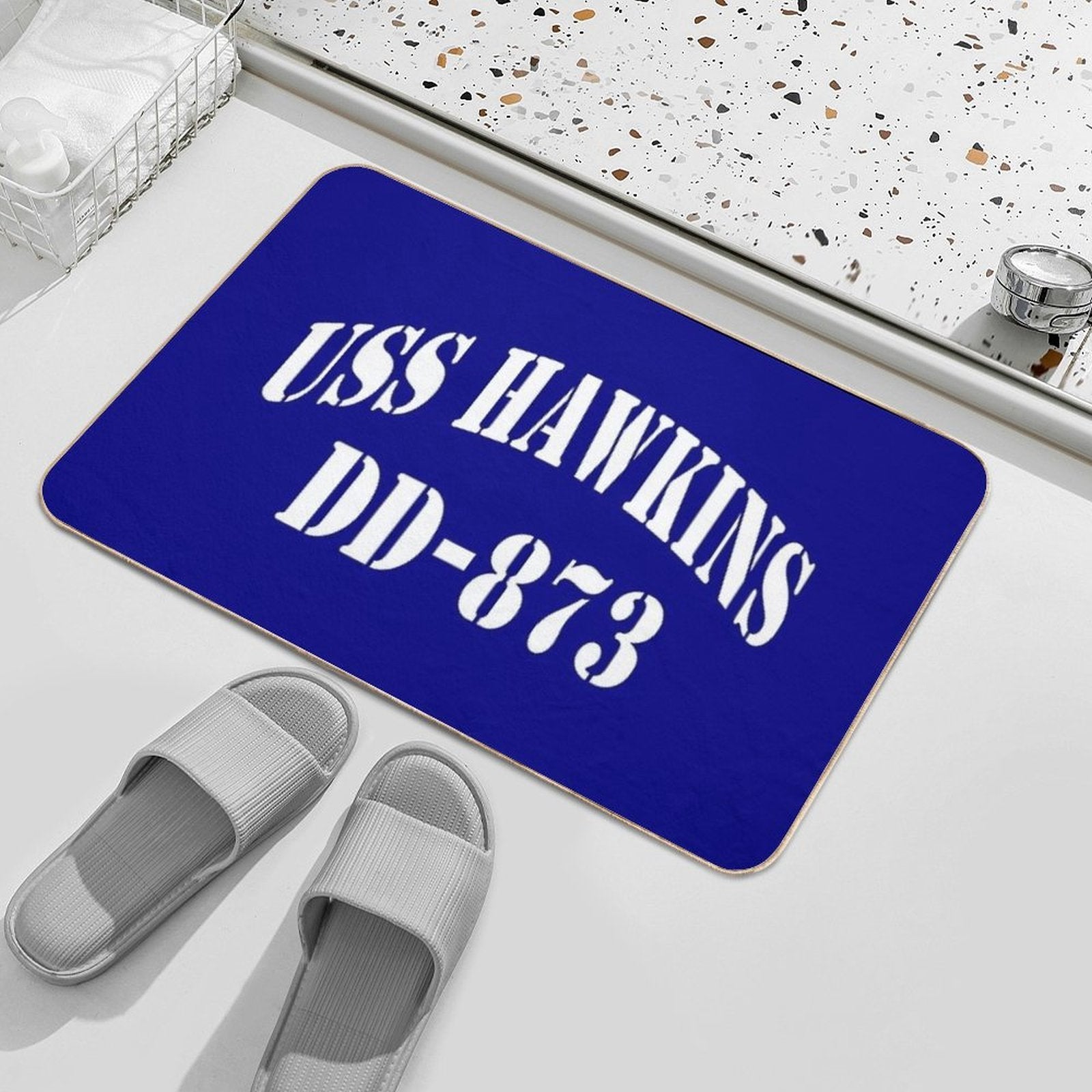 USS HAWKINS (DD-873) SHIP'S STORE  Easy To Clean Bath Mat
