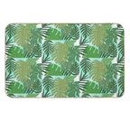 Fairy Tale Monstera Leaves in Shades of Green  Long-Lasting Bath Mat