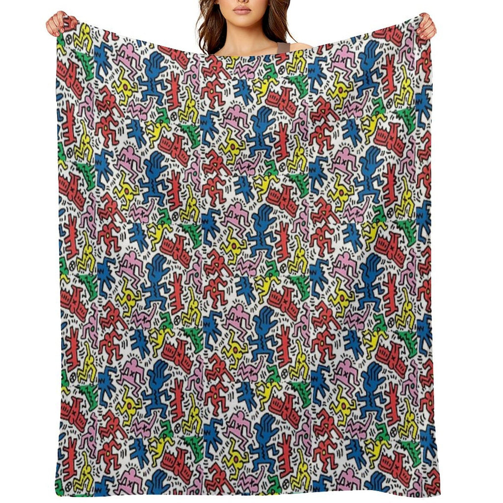 Haring Pop Art Shrink-resistant Throw Blanket