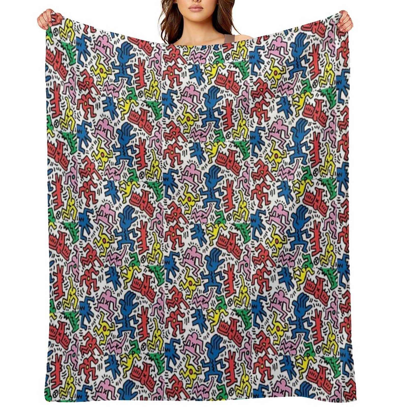Haring Pop Art Shrink-resistant Throw Blanket