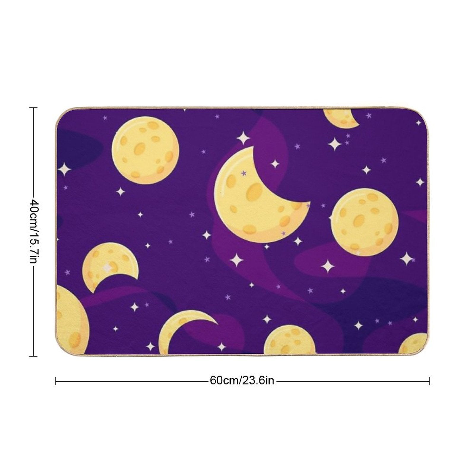 Moon Print with Stars  Dirt-Trapping Bath Mat