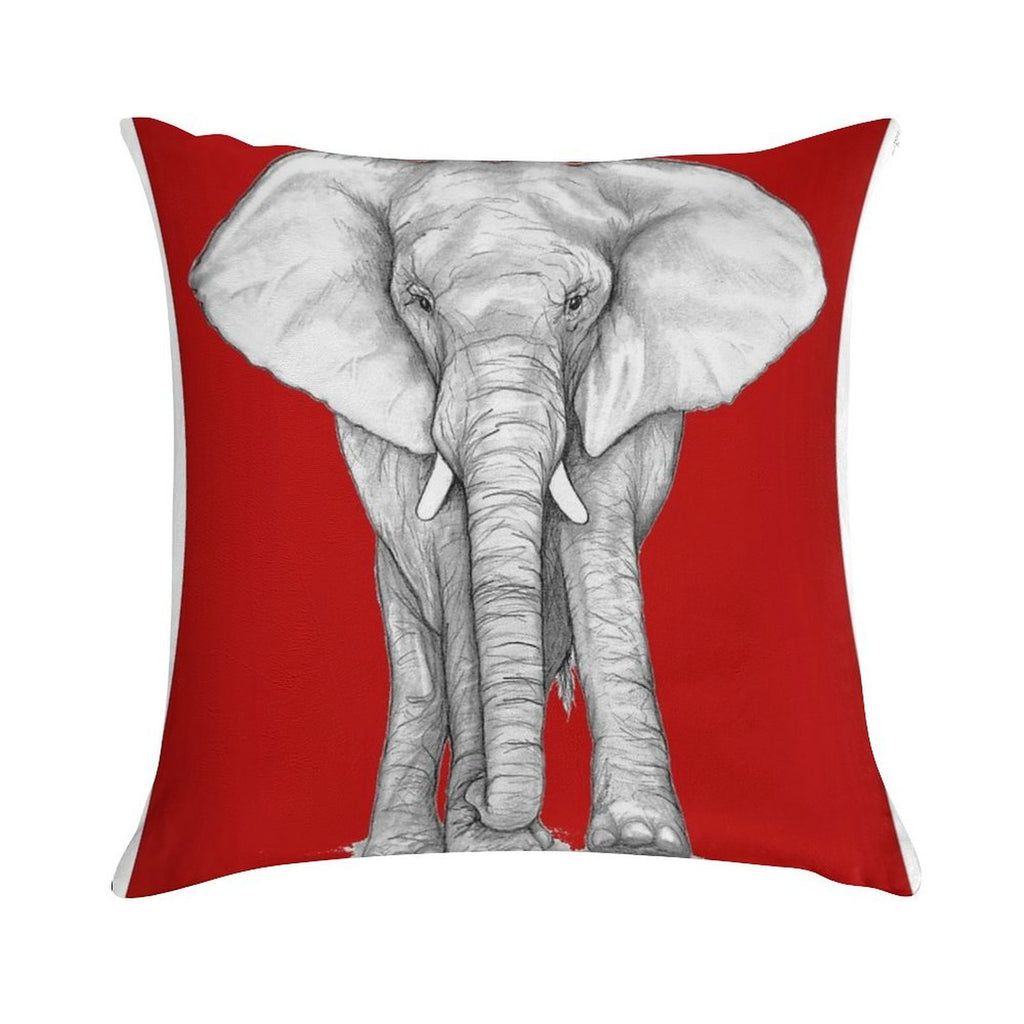 Crimson Elephant Soft Shrink-Resistant Throw Pillow