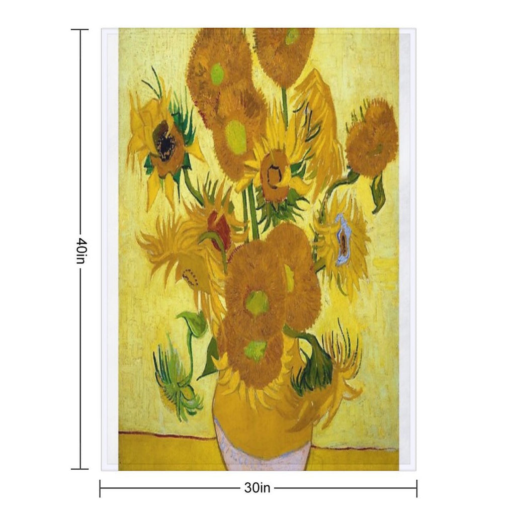 1889-Vincent Van Gogh-Sunflowers-73x95 Anti-pilling Throw Blanket