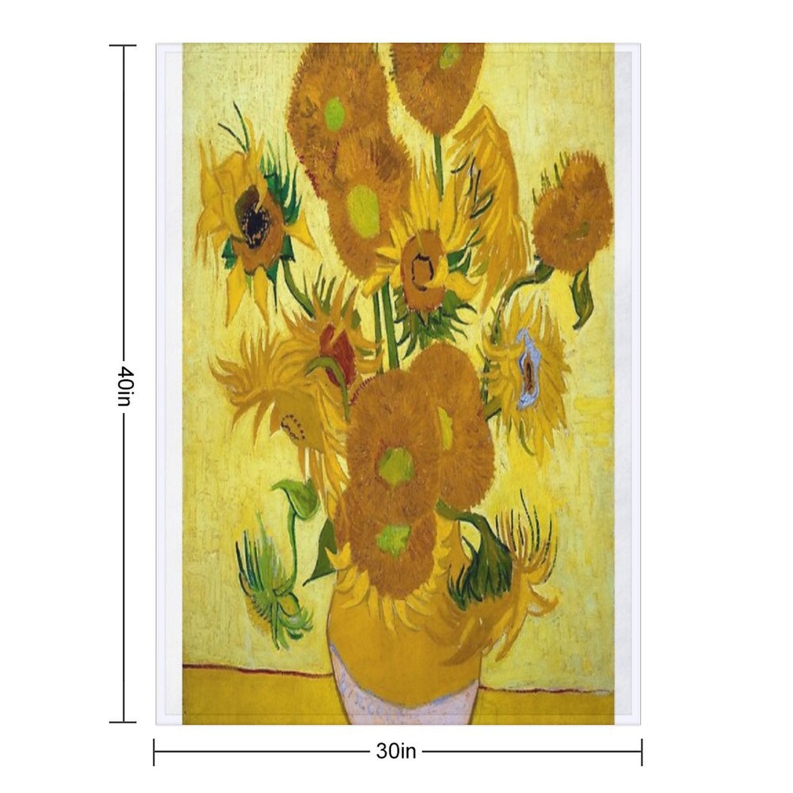1889-Vincent Van Gogh-Sunflowers-73x95 Anti-pilling Throw Blanket