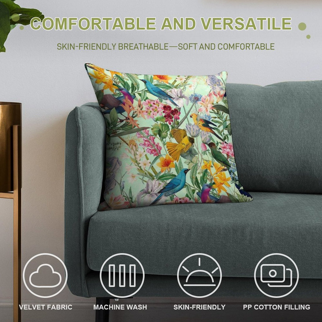 Tropical Paradise II Soft Bedroom Essential Throw Pillow