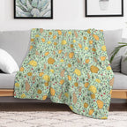 Capybaras in Green Plush Throw Blanket