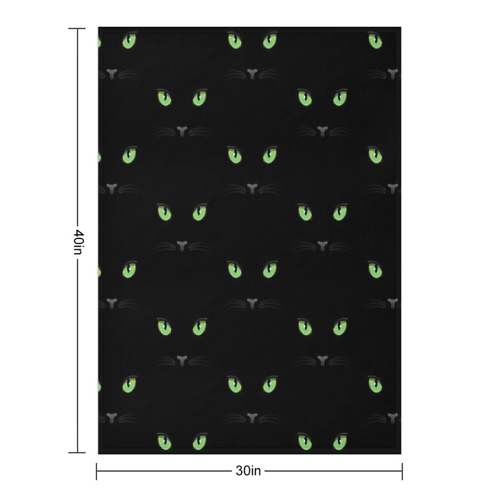 Black Cat - Green Eyes Lightweight Throw Blanket