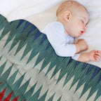 Persian Safreh I 19th Century Authentic Colorful Picture of A Chevron Teal And Blue Desert Rug Comfort Throw Blanket