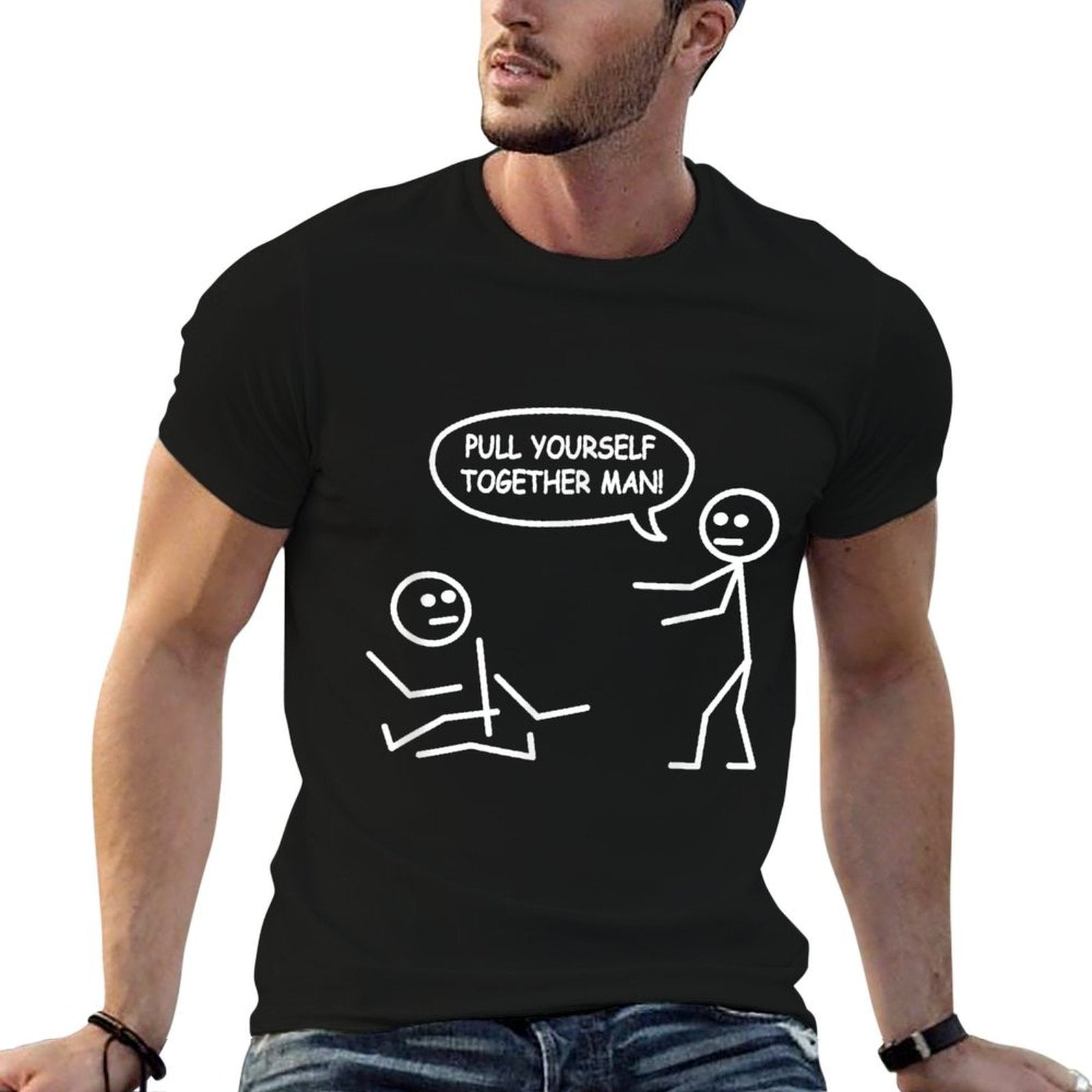 Funny Stick Figure Joke - Pull Yourself Together Man  Breathable T-Shirt
