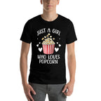 Funny Popcorn Art Girls Women Kids Popcorn Corn Kernel Lover  Graphic-printed T-Shirt