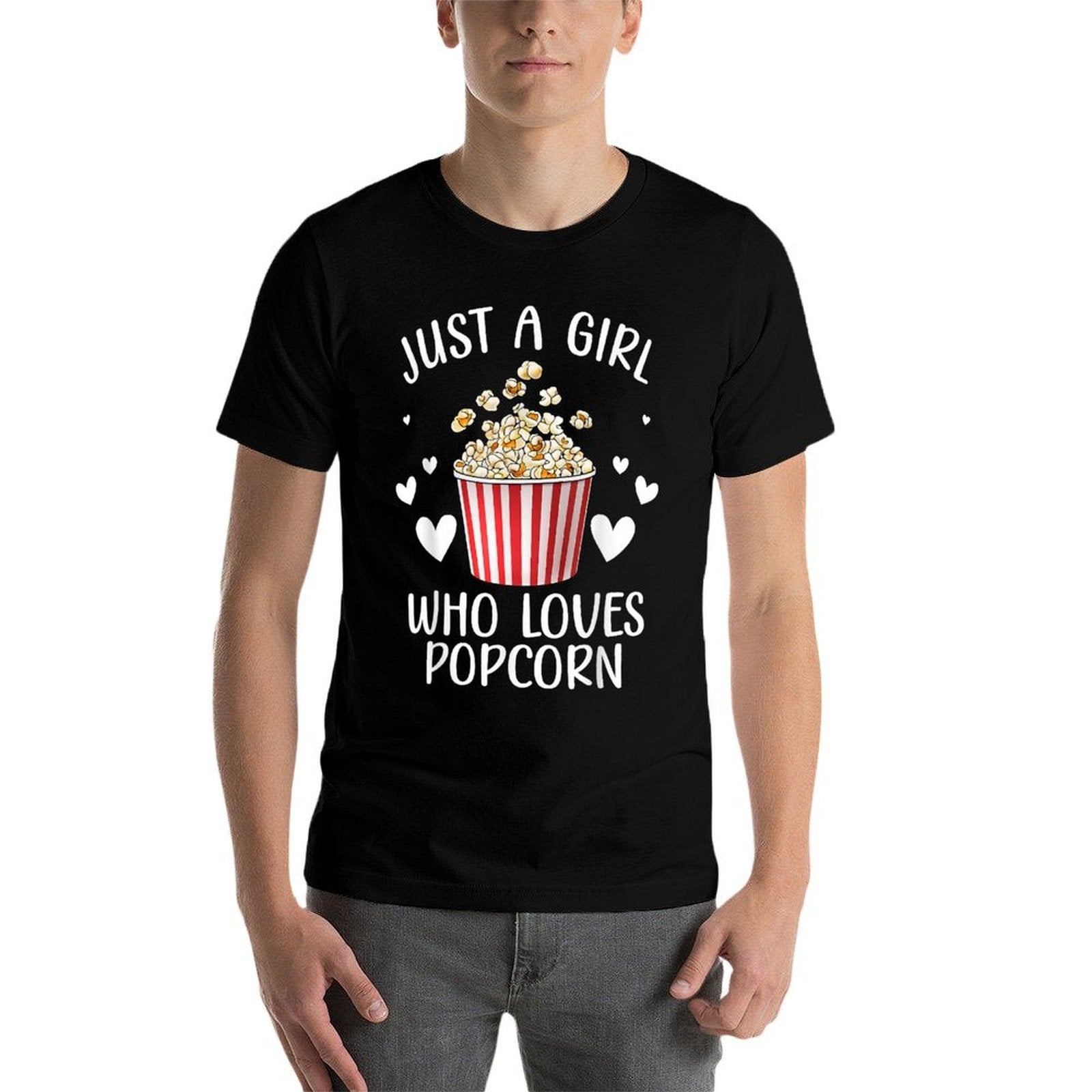 Funny Popcorn Art Girls Women Kids Popcorn Corn Kernel Lover  Graphic-printed T-Shirt