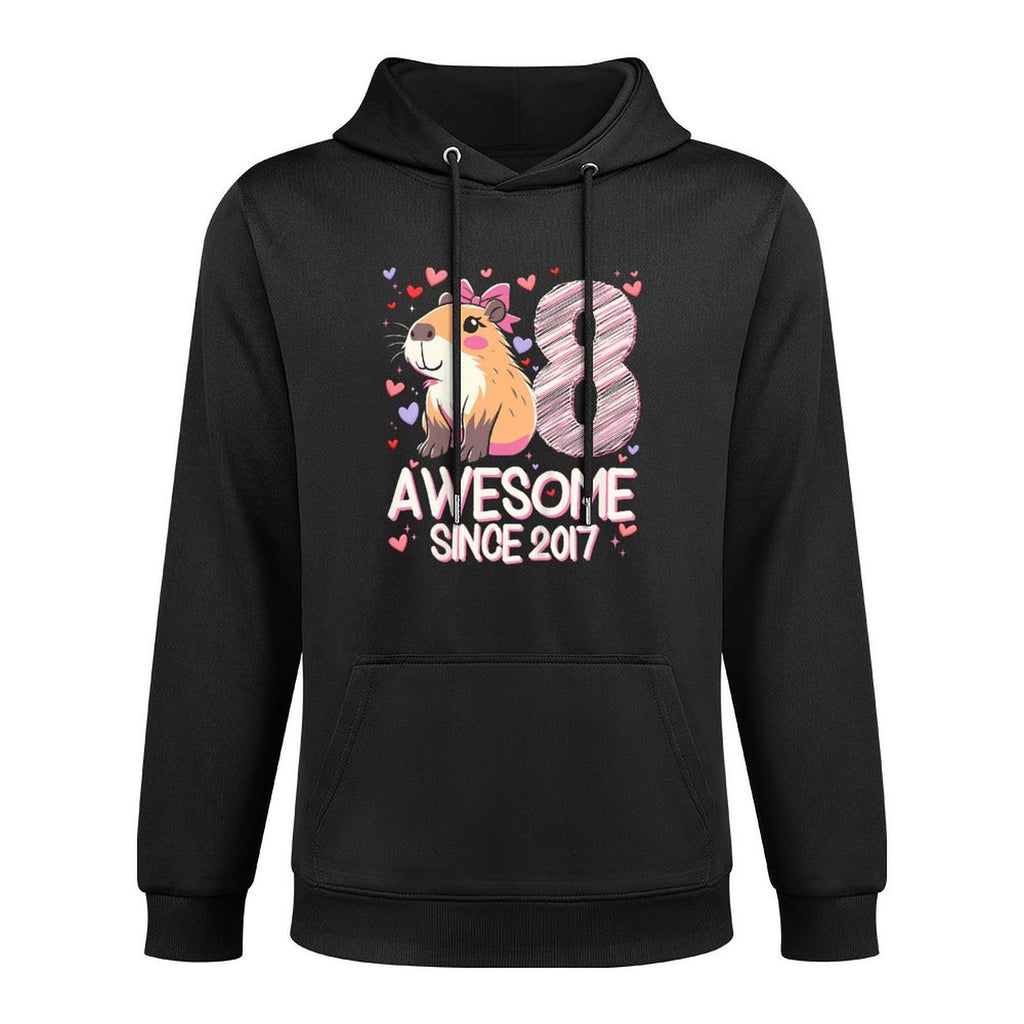 Kids 8 Years Old Capybara Gifts For Girls 8th Birthday Party Shrink-Resistant Hoodie