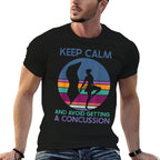 Keep Calm And Avoid Getting A Concussion Retro Color Guard  Soft T-Shirt
