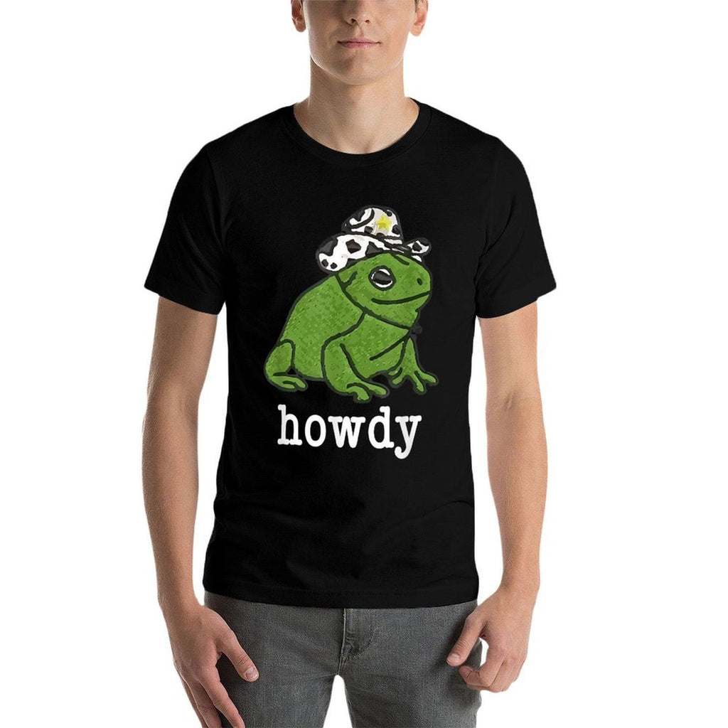 Howdy Frog, Frog Meme, Meme Frog Funny, Parody Humor  Wrinkle-resistant T-Shirt