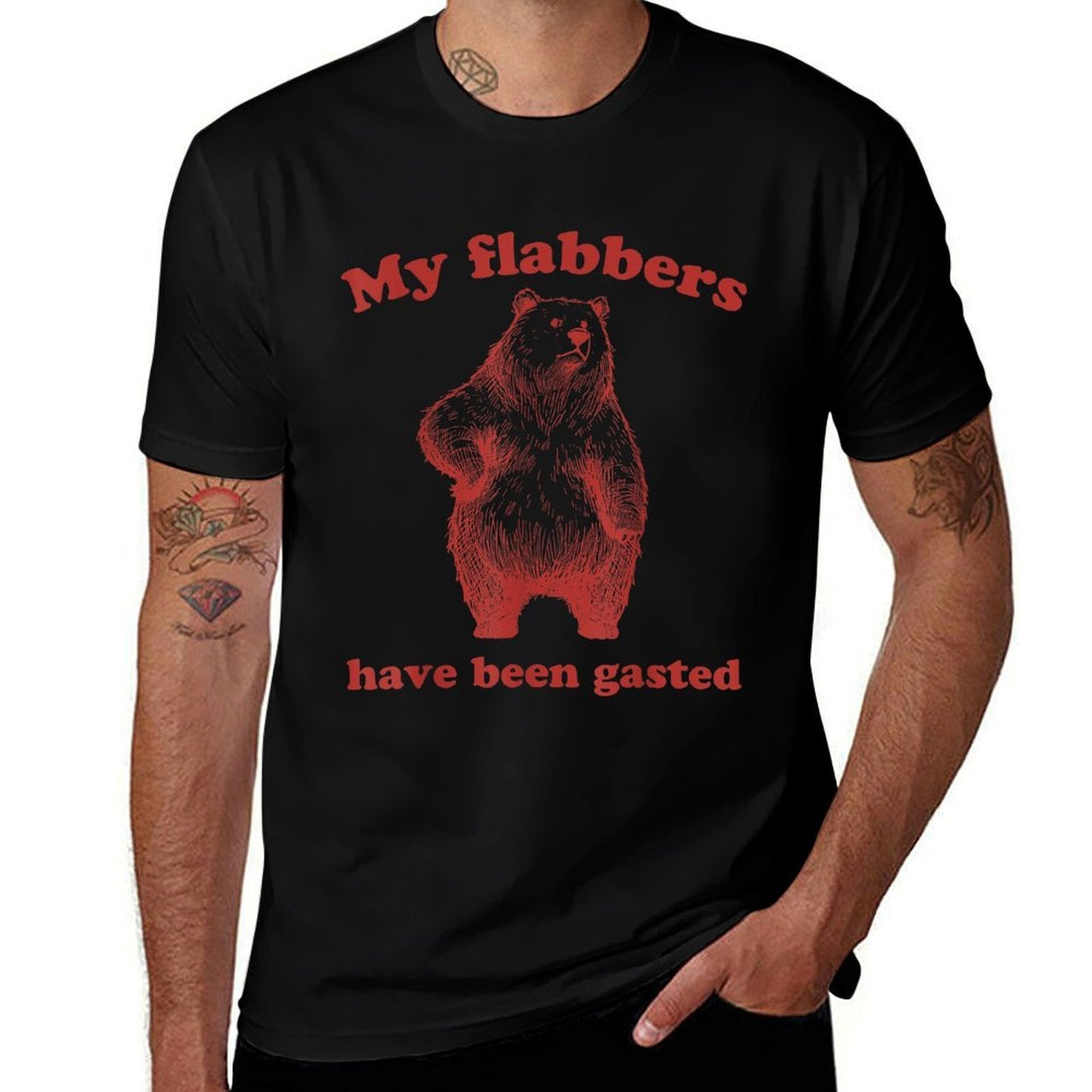 My Flabbers Have Been Gasted Bear Funny Meme  Eco-friendly Material T-Shirt