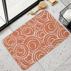 Terracotta And Beige Circles Pattern 02  Repositionable Bath Mat