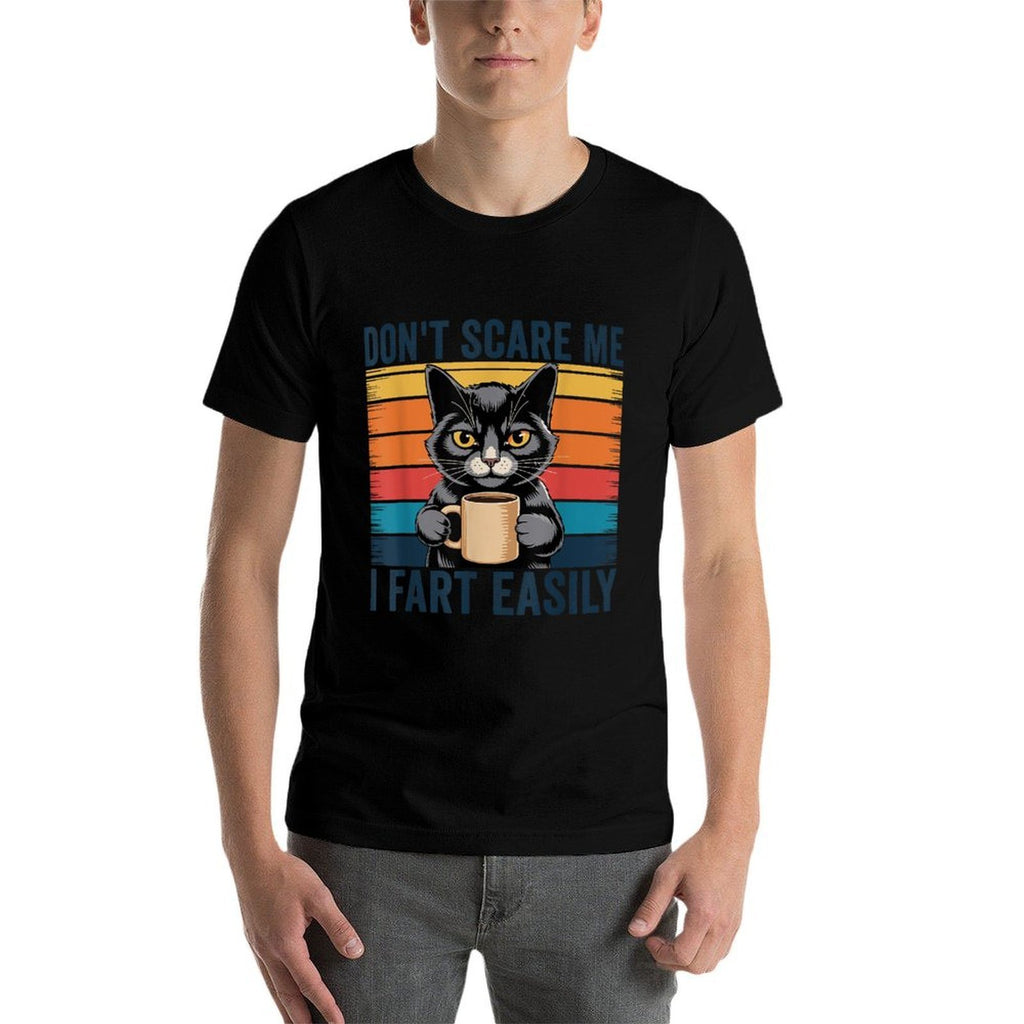 Dont Scare Me I Fart Easily Funny Sarcastic Cat Farting  Vintage-inspired T-Shirt