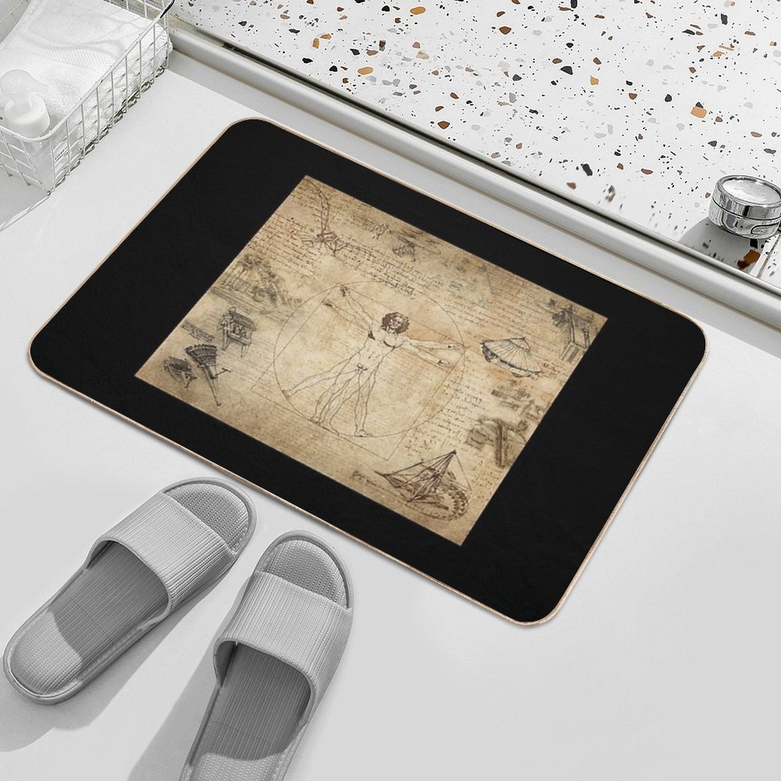 The Complete Leonardo Da Vinci  Fade-Resistant Bath Mat