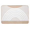 Warm Beige Sun Arch Balance #2 #minimal #abstract #art  Repositionable Bath Mat