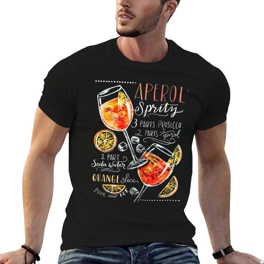 Aperol Spritz Recipe Cocktail Tshirt Perfect Drinking Gift  Slim-fit Cut T-Shirt