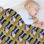 Taj - Border Collie Dog Painting Wrinkle-free Throw Blanket