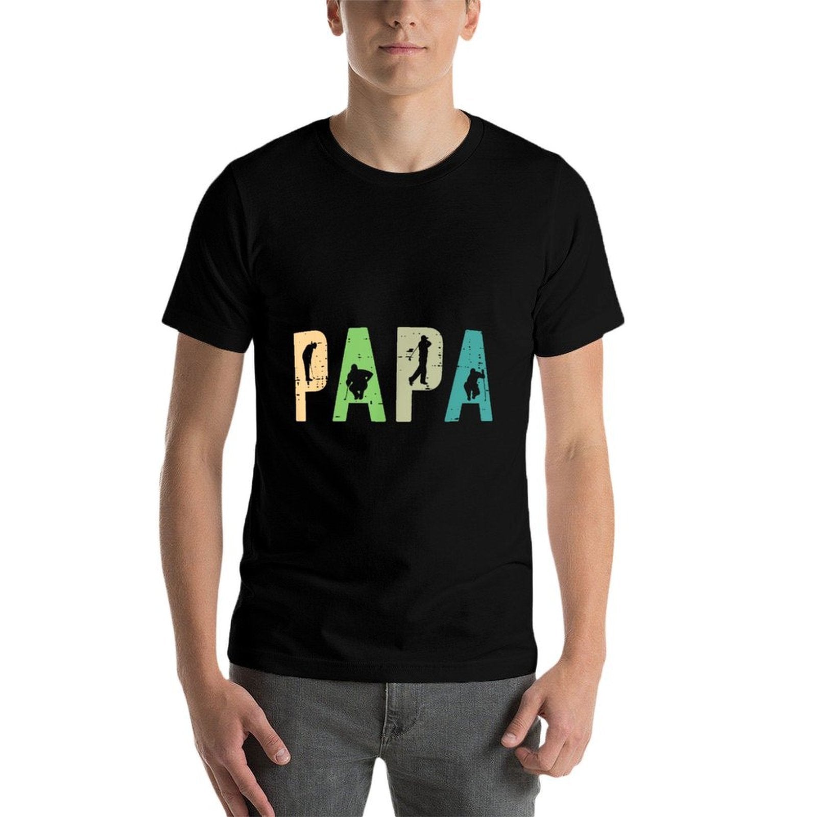 Papa Golf Silhouette Cool Golfing Sport Golfer Dad Daddy Men  Soft T-Shirt