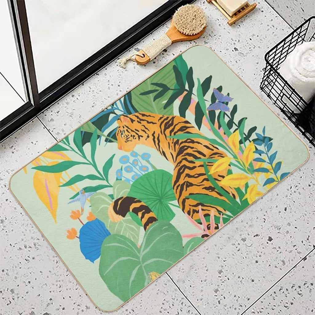 Tiger in Jungle  Eco-Friendly Bath Mat