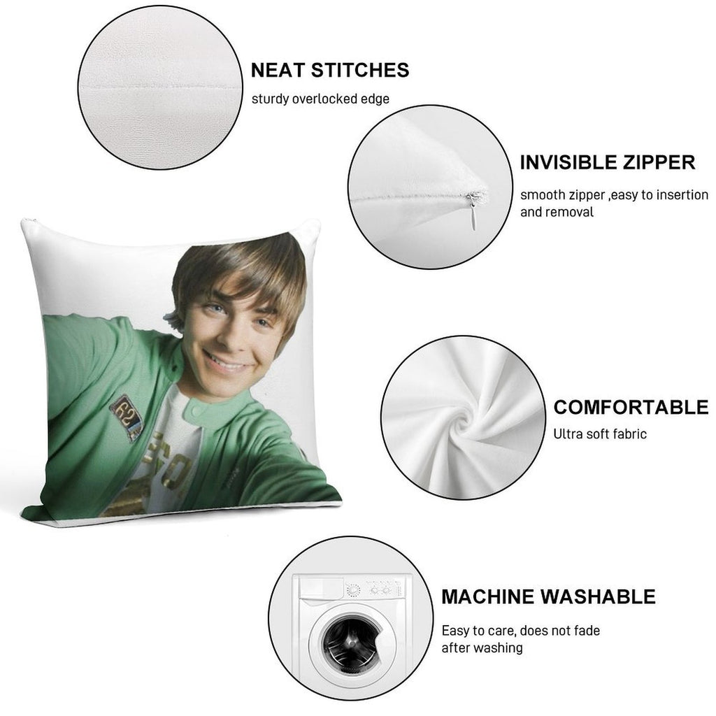 Zac Efron Selfie Soft Gift Ready Throw Pillow