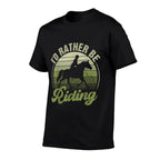 Horse-Shirt Id Be Riding Funny Equestrian Womenn Girl, Female X-Small, Blue  Heathered Texture T-Shirt