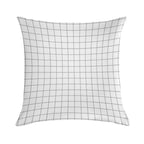 Grid White Gray Soft Luxury Feel Throw Pillow
