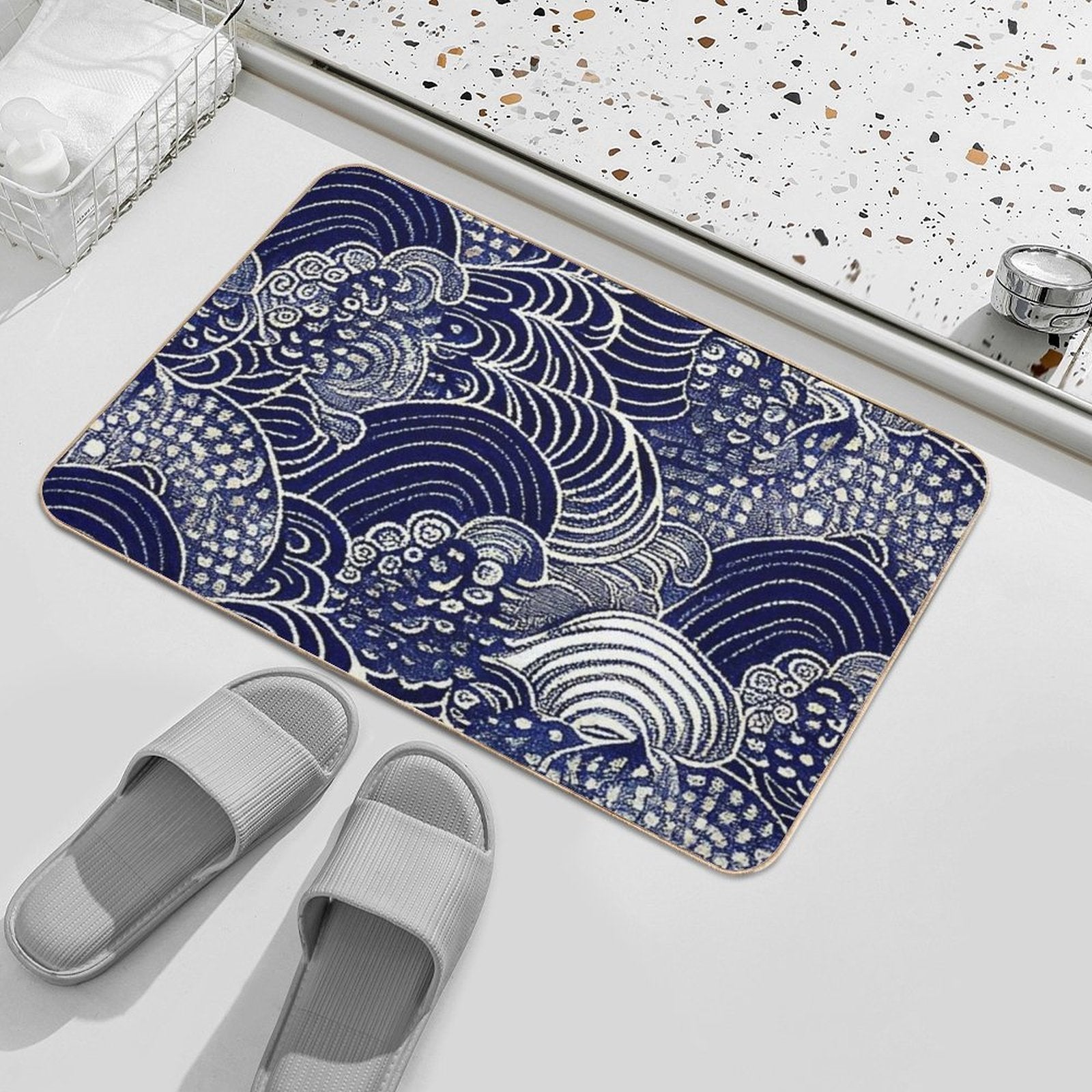 Kauai Indigo Blue #1  Odorless Bath Mat