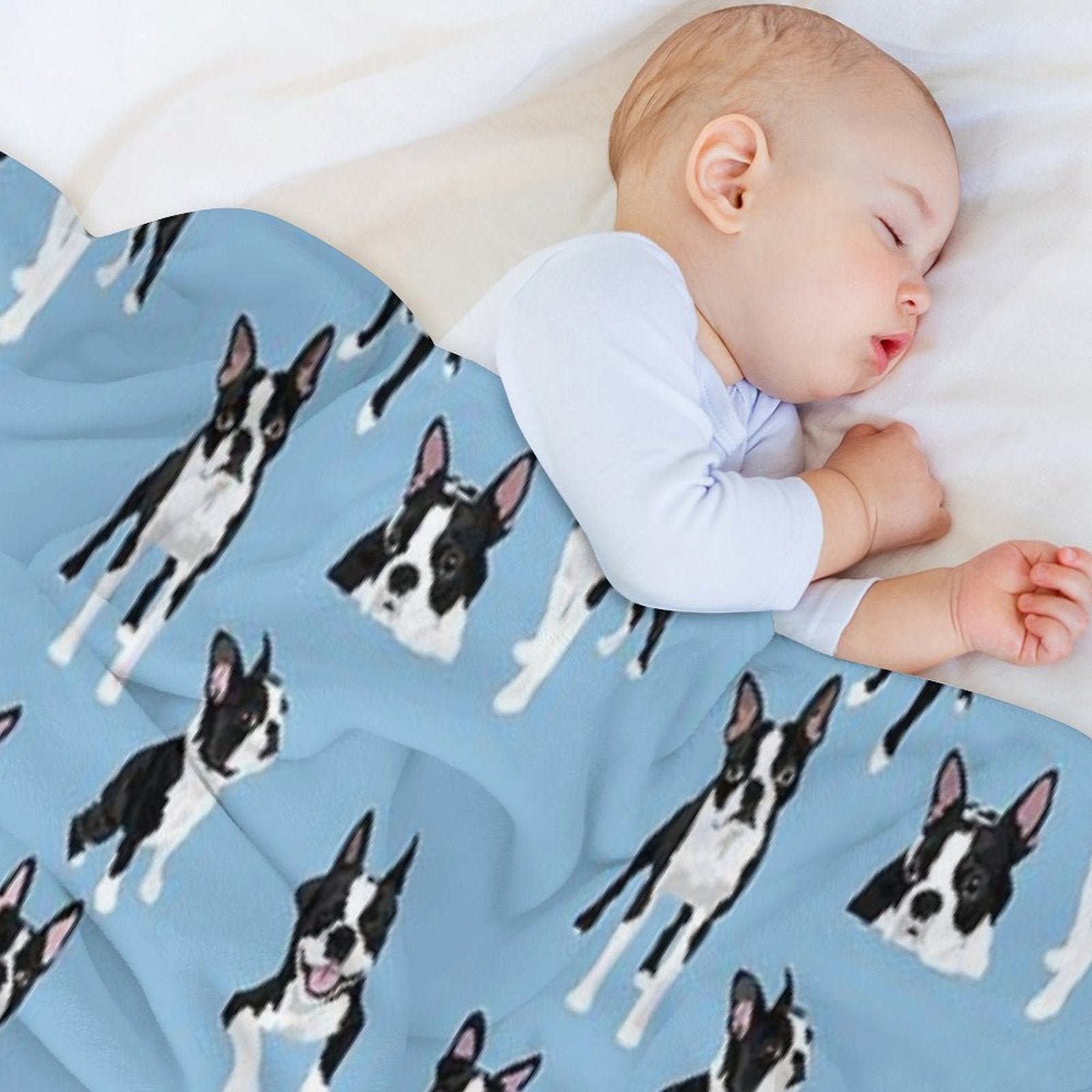 Boston Terrier Shrink-resistant Throw Blanket