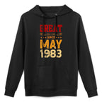 Great Since May 1983 - 40 Years Old 40th Birthday Customizable Surface Hoodie