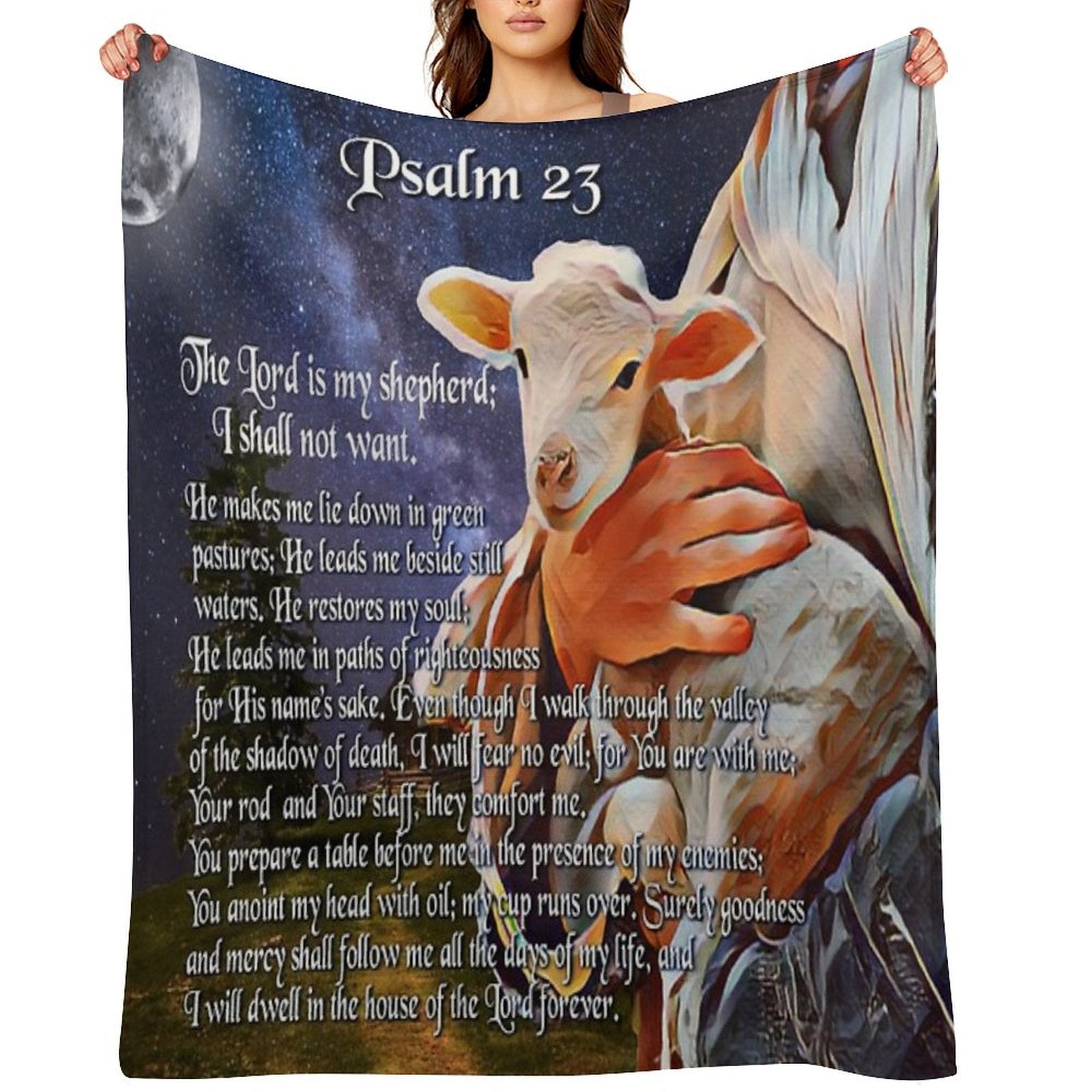 Psalm 23 Bible Verse Velvety-soft Throw Blanket
