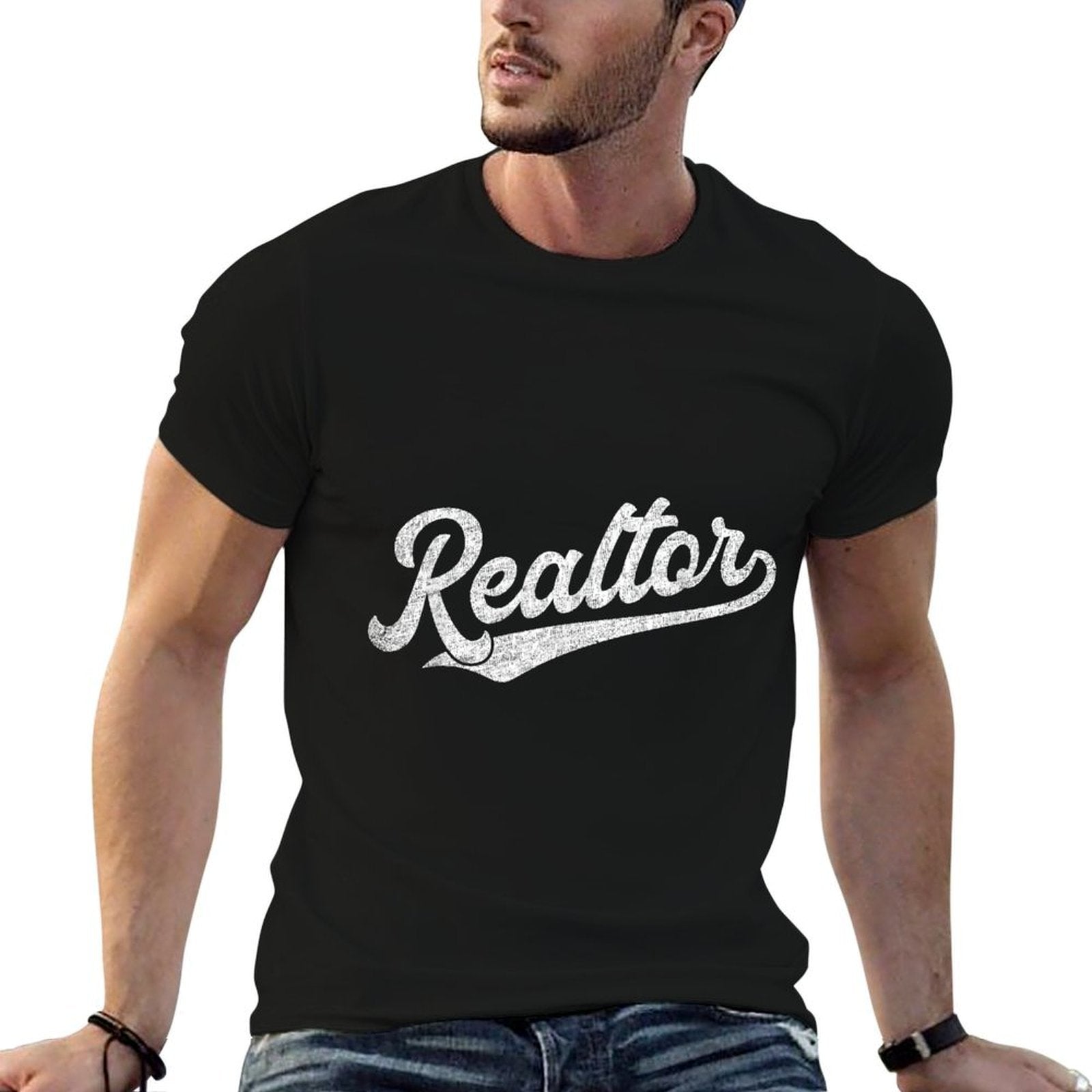 Realtor Real Estate Agent Funny Retro Vintage Men Women Gift  Summer-ready Fabric T-Shirt