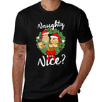 The Flintstones Fred And Barney Naughty Or Nice Christmas  Eco-friendly Material T-Shirt