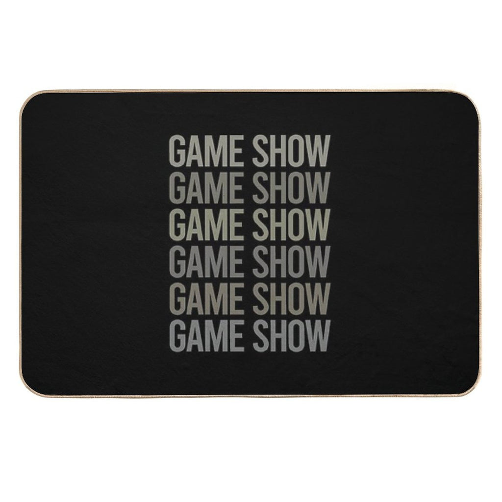 Gray Text Art Game Shows TV Show  Pet-Safe Bath Mat