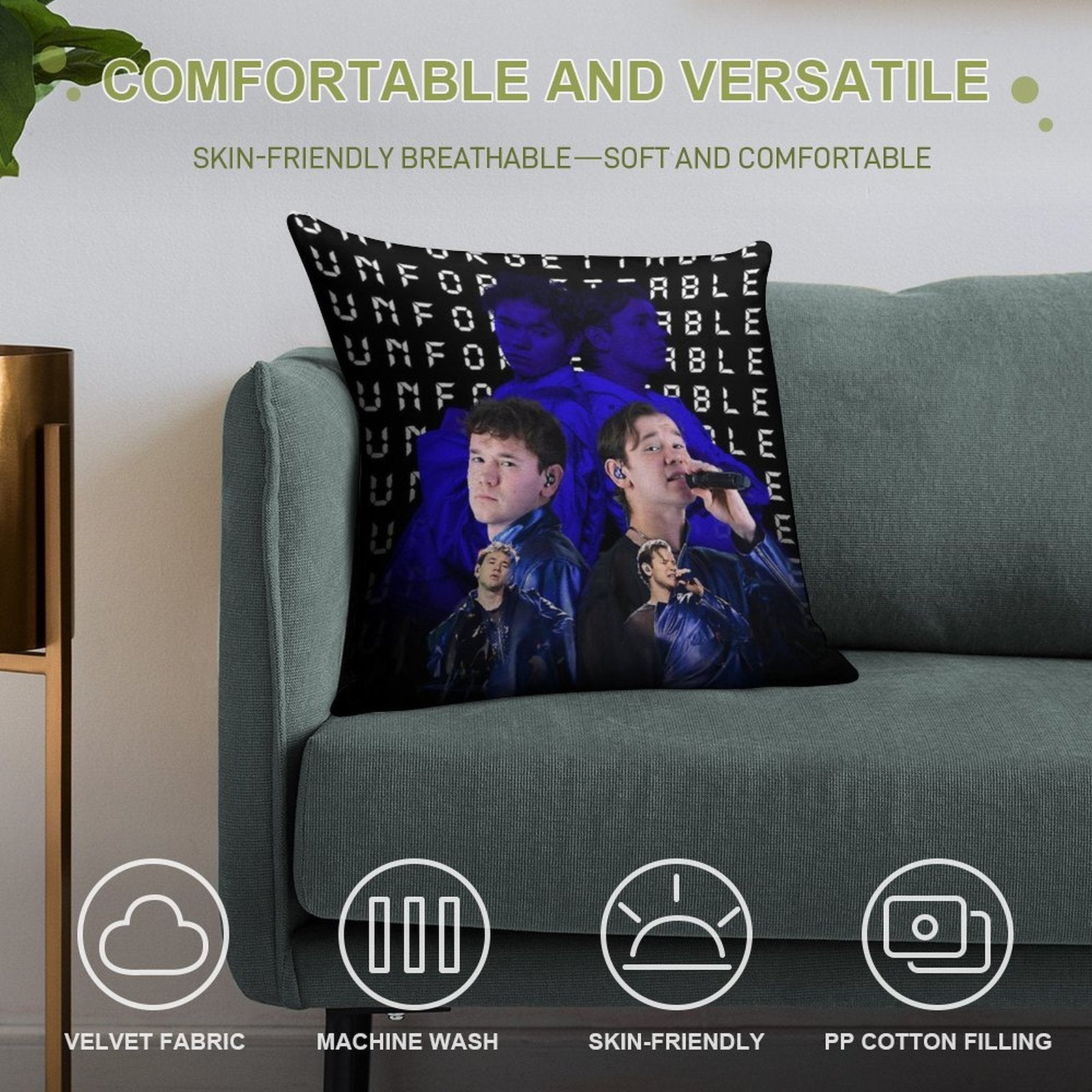 Marcus And Martinus Unforgettable Eurovision 2024 Sweden Merch Soft Skin-Friendly Throw Pillow