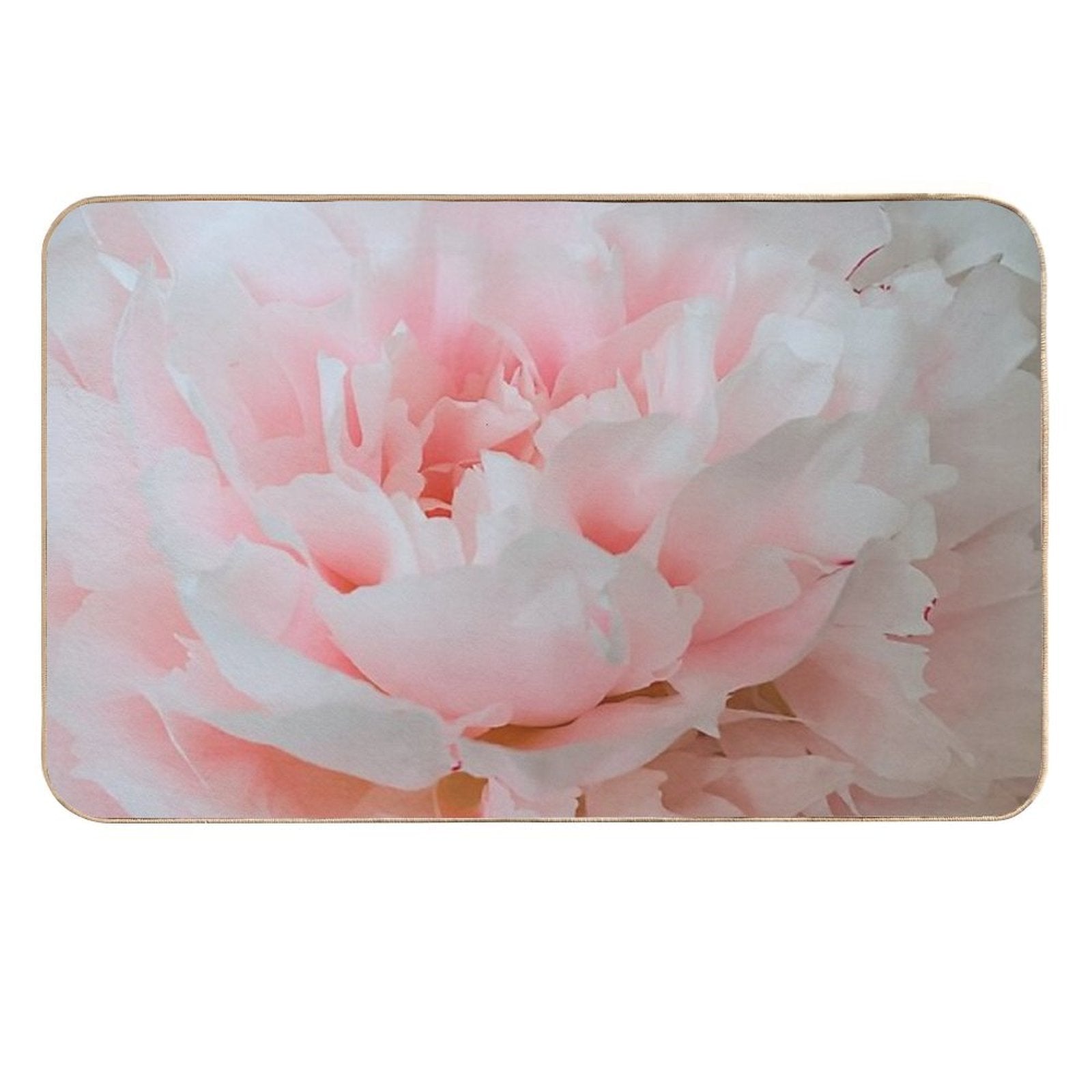 Blush Pink Delicate Peony  Non-Slip Bath Mat