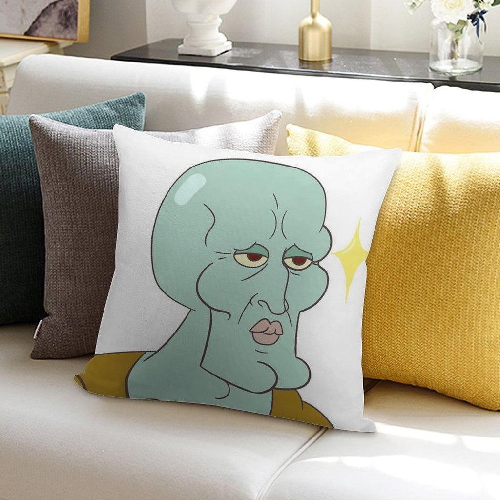 Handsome Squidward Soft Fade-Resistant Throw Pillow