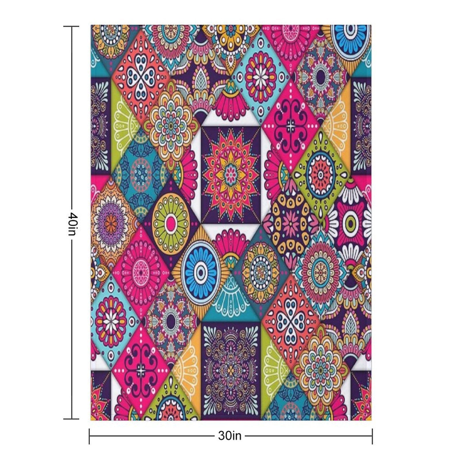 Ethnic  Hippie Pattern Patchwork Quilt African Geometric Durable Throw Blanket