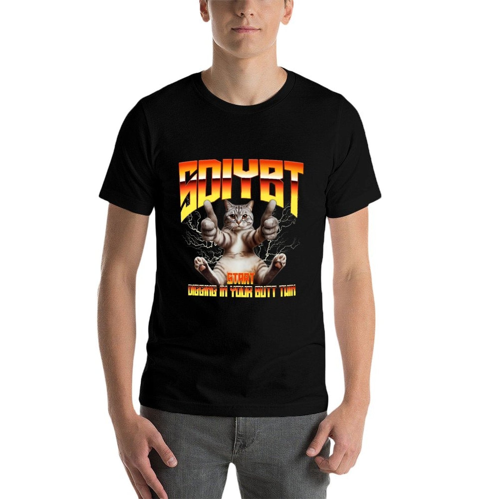 SDIYBT Start Digging in Your Butt Twin Meme Premium  Fade-proof Color T-Shirt