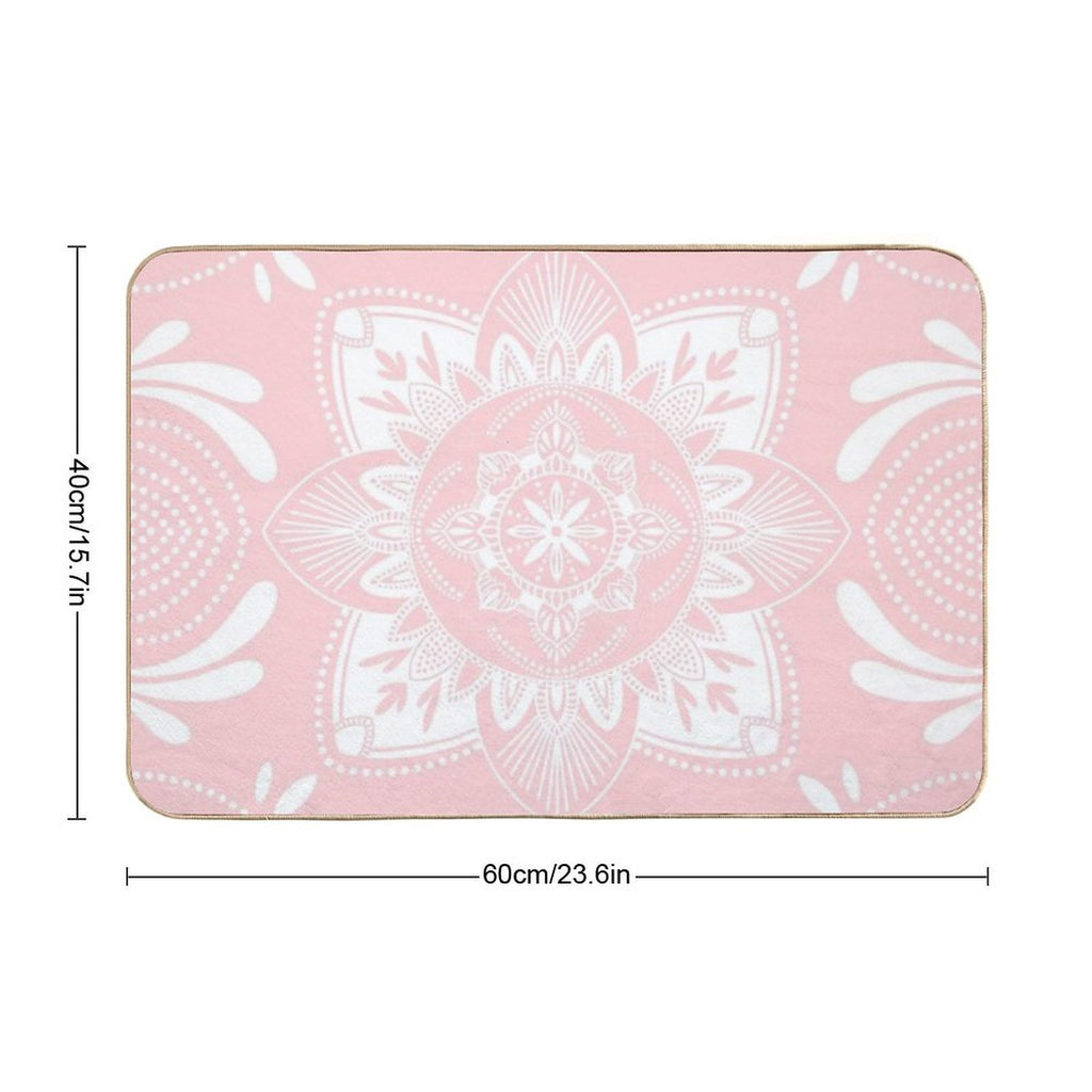 Pastel Pink Mandala  Rapid-Drying Bath Mat