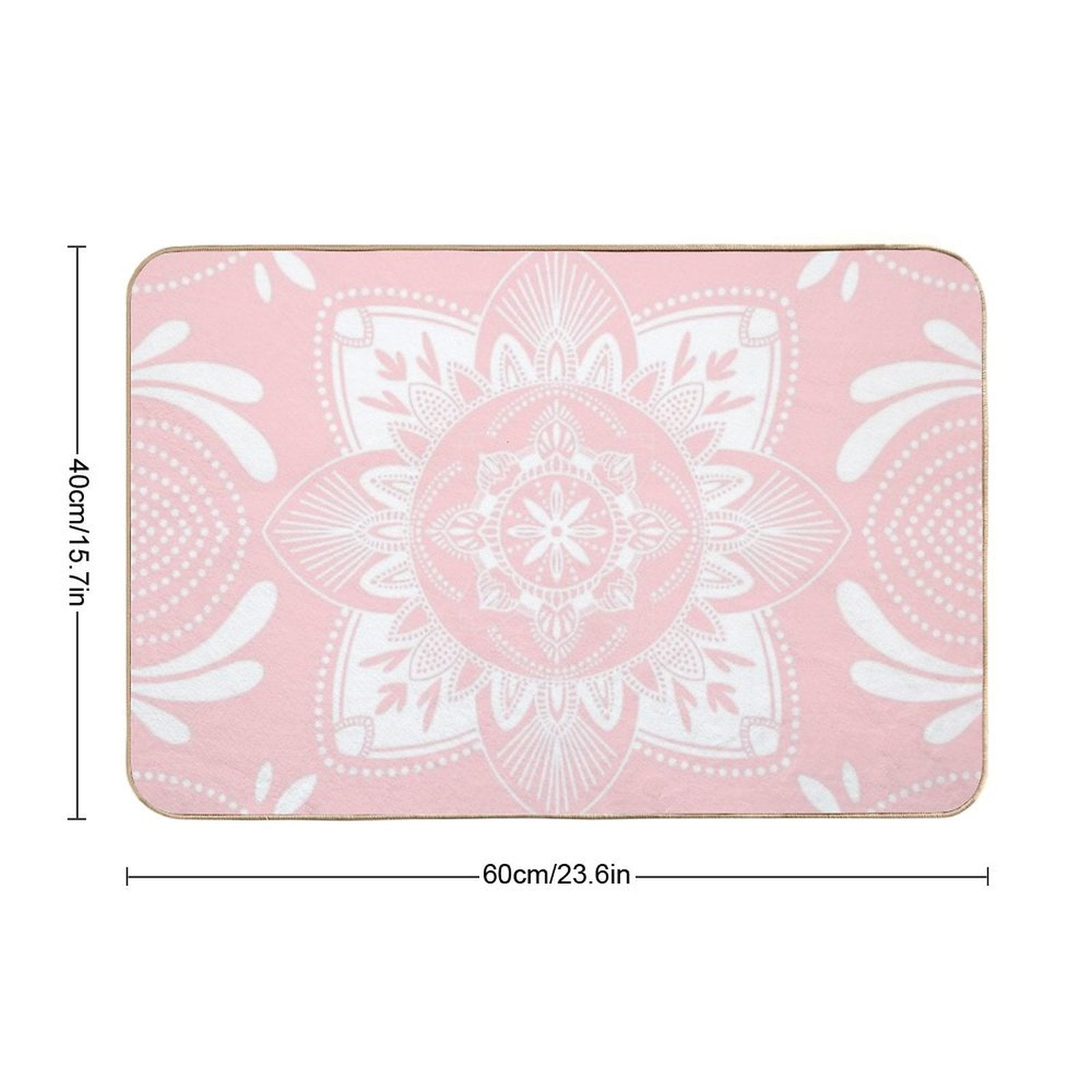 Pastel Pink Mandala  Rapid-Drying Bath Mat