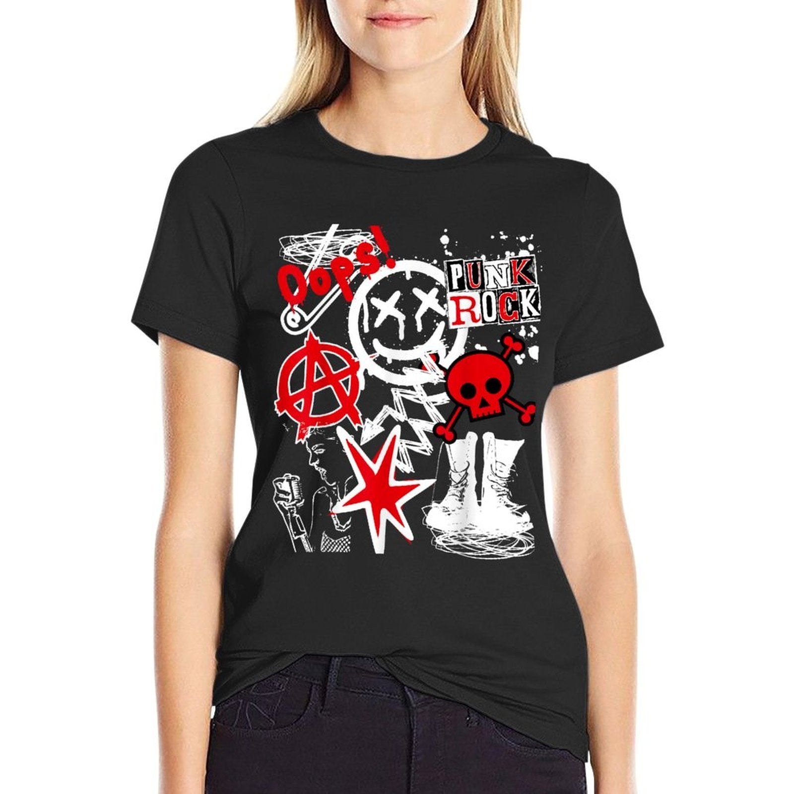 Punk’s Not Dead Black  Red  Affordable Price T-Shirt