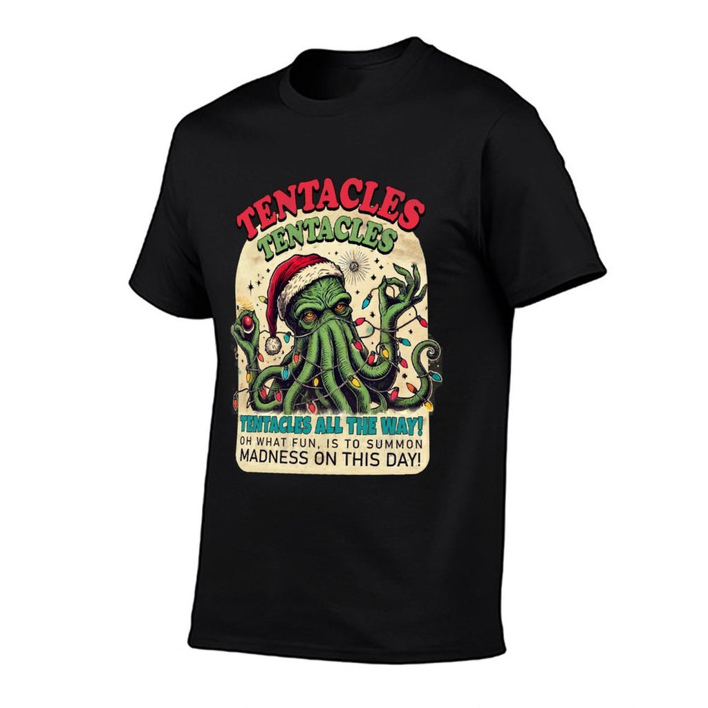 Funny Cthulhu Christmas Tentacles Eldritch Holiday  Heathered Texture T-Shirt