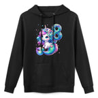 Unicorn Mermaid 8th Birthday 8 Year Old Party Girls Outfit Colorfast Hoodie