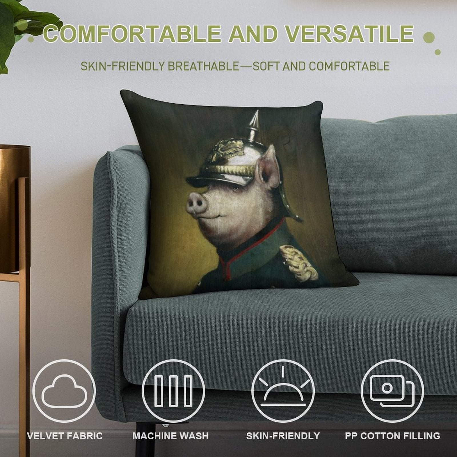 Pigglehaube Soft Multiple Sizes Throw Pillow